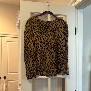 Veronica Beard Brown Leopard Long Sleeve Top